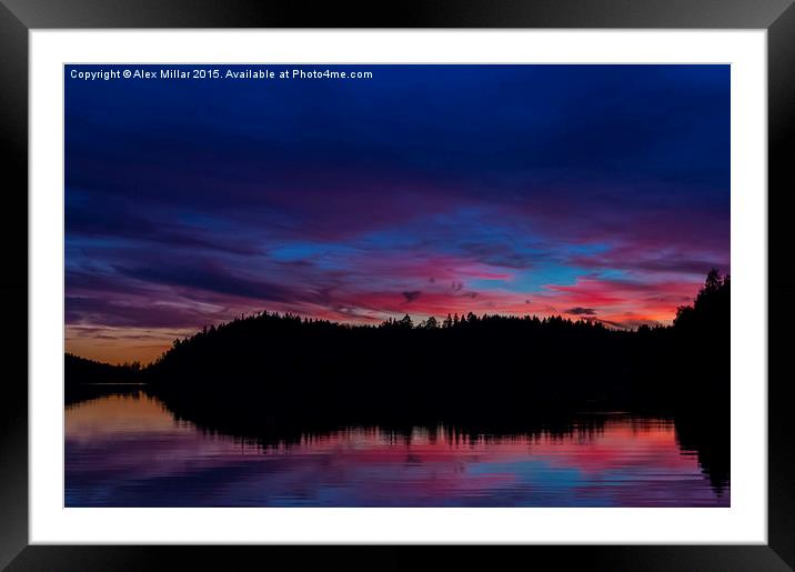  Scandinavian Sunset Framed Mounted Print by Alex Millar