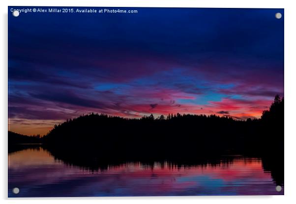 Scandinavian Sunset Acrylic by Alex Millar