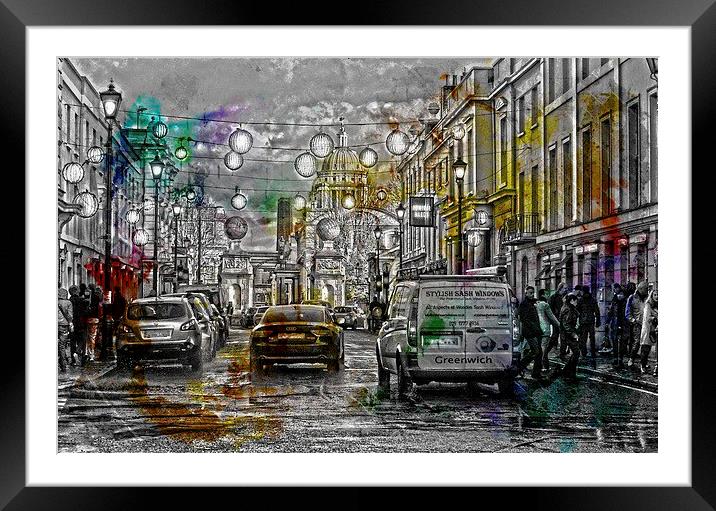  Greenwich in the rain Framed Mounted Print by sylvia scotting