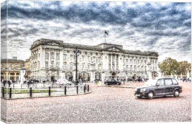  Buckingham Palace Snow Canvas Print by David Pyatt
