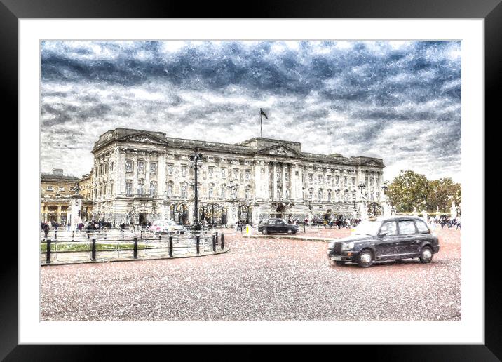  Buckingham Palace Snow Framed Mounted Print by David Pyatt