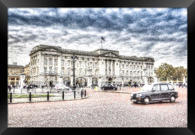  Buckingham Palace Snow Framed Print by David Pyatt
