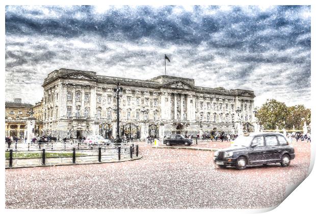 Buckingham Palace Snow Print by David Pyatt