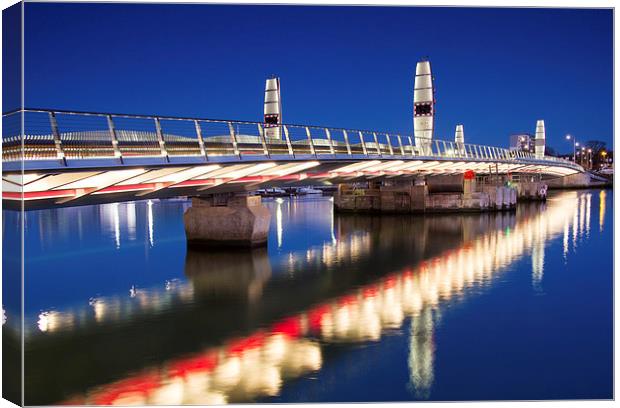  Twin Sails Bridge at Sunset Canvas Print by Val Saxby LRPS
