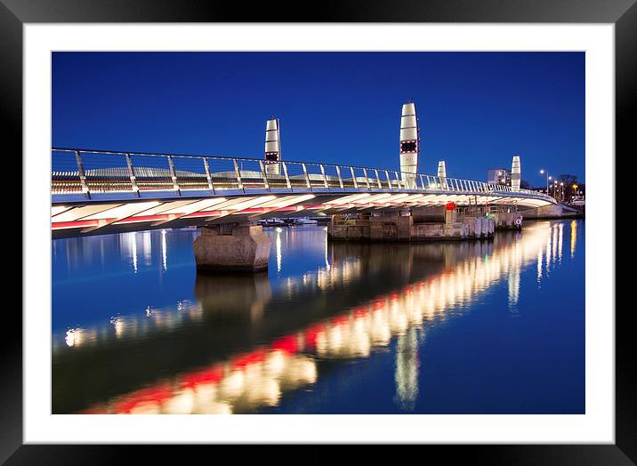  Twin Sails Bridge at Sunset Framed Mounted Print by Val Saxby LRPS