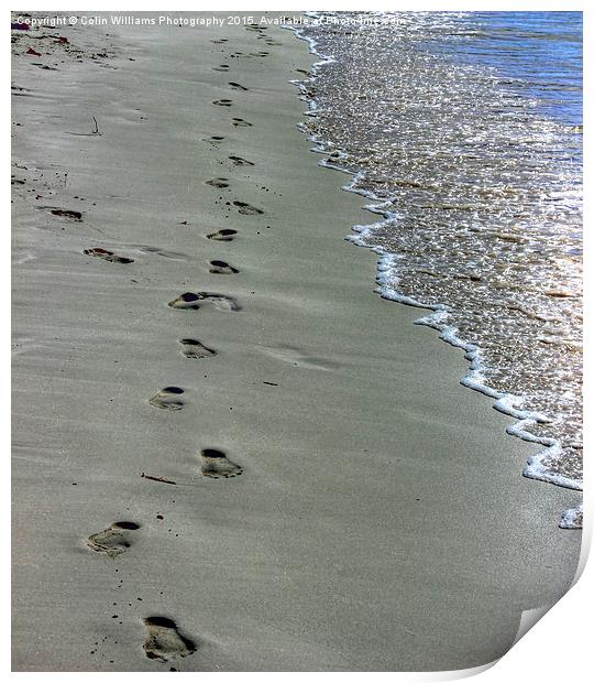  Footprints in The Sand Print by Colin Williams Photography
