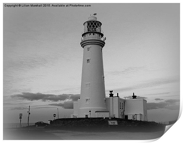  Flamborough Lighthouse.  Print by Lilian Marshall