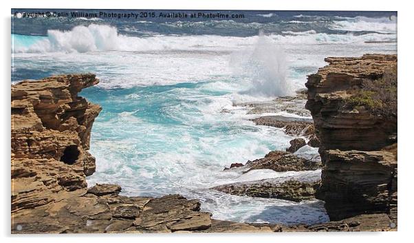  Rocks And Breaking Waves Acrylic by Colin Williams Photography