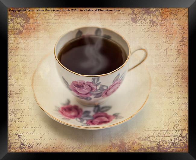 A Cup of Bliss Framed Print by Betty LaRue
