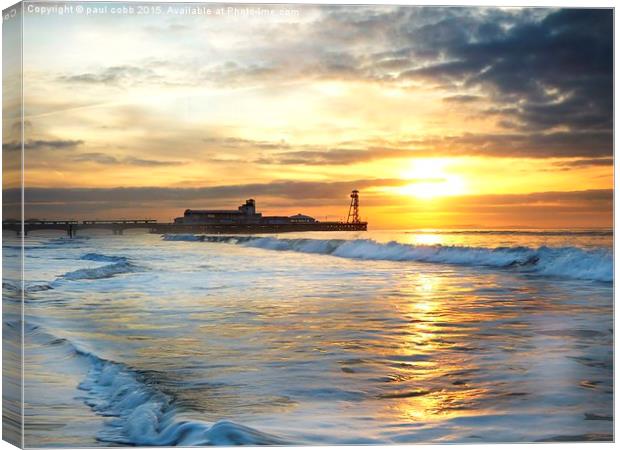  Sunrise surf. Canvas Print by paul cobb
