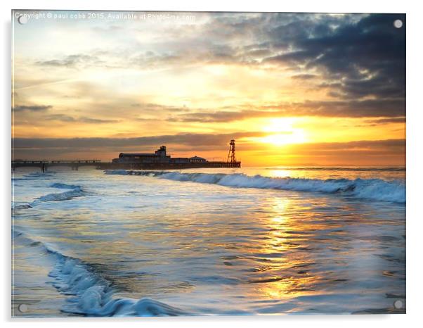  Sunrise surf. Acrylic by paul cobb