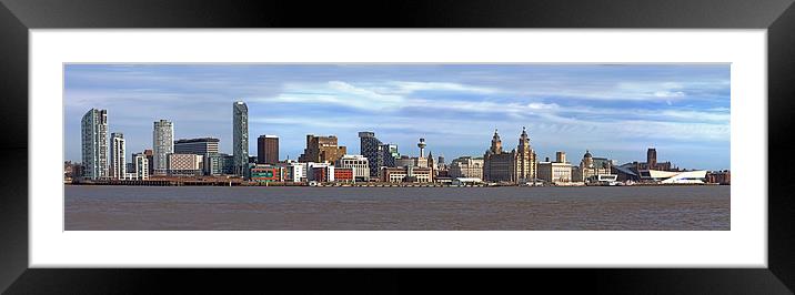 Liverpool Skyline Framed Mounted Print by Roger Green