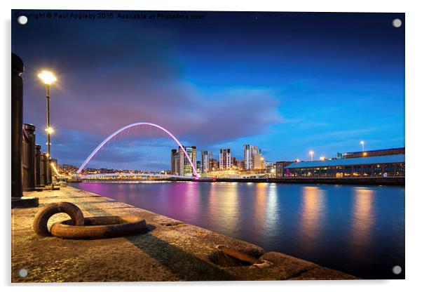  Newcastle & Gateshead Quayside Acrylic by Paul Appleby