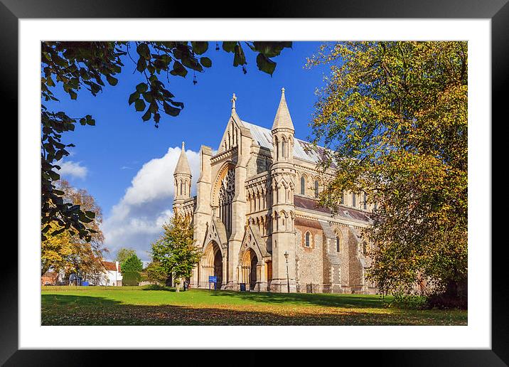  St Albans Abbey amongst autumnal trees Framed Mounted Print by Ian Duffield
