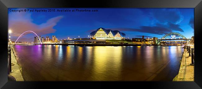  Newcastle & Gateshead Quayside Panorama Framed Print by Paul Appleby