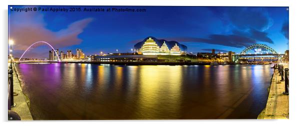  Newcastle & Gateshead Quayside Panorama Acrylic by Paul Appleby