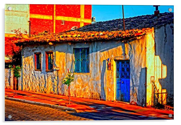 A digitally constructed painting a Turkish village Acrylic by ken biggs