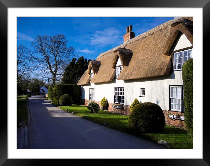 Charming Thatched Cottage in North East Lincs Framed Mounted Print by P D