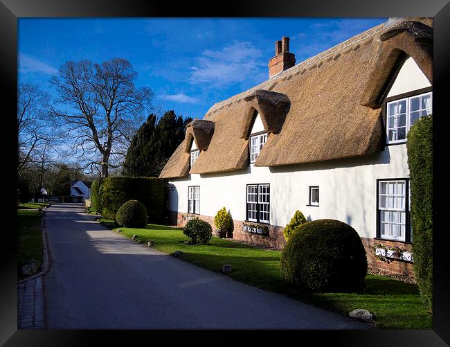 Charming Thatched Cottage in North East Lincs Framed Print by P D
