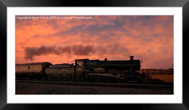  GWR Rood Ashton Hall - Evening Glow Framed Mounted Print by Steve H Clark