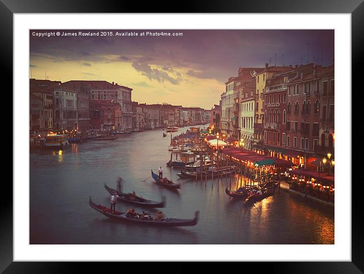 View from Rialto Bridge, Venice Framed Mounted Print by James Rowland