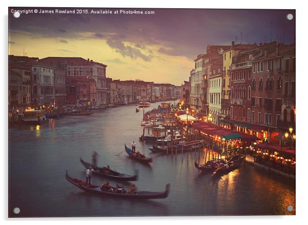 View from Rialto Bridge, Venice Acrylic by James Rowland