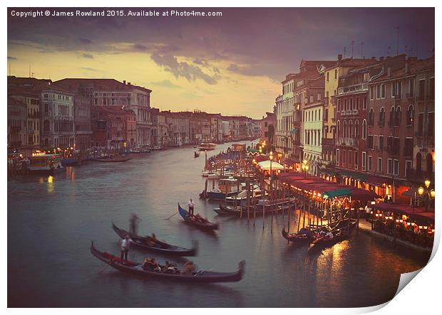 View from Rialto Bridge, Venice Print by James Rowland