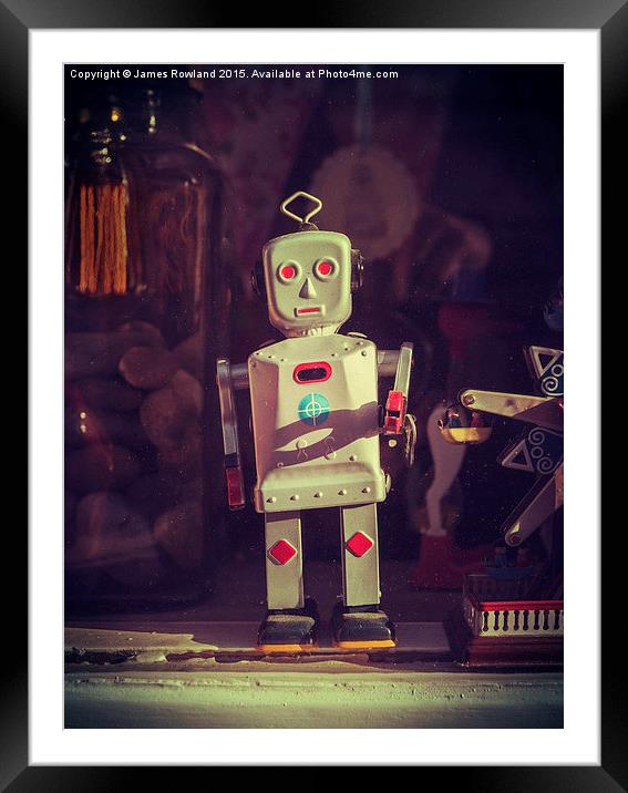 Wonky Robot Framed Mounted Print by James Rowland