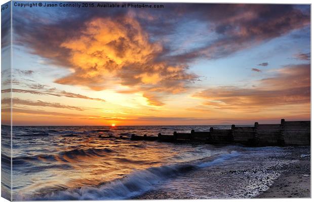  Cleveleys Sunset Canvas Print by Jason Connolly