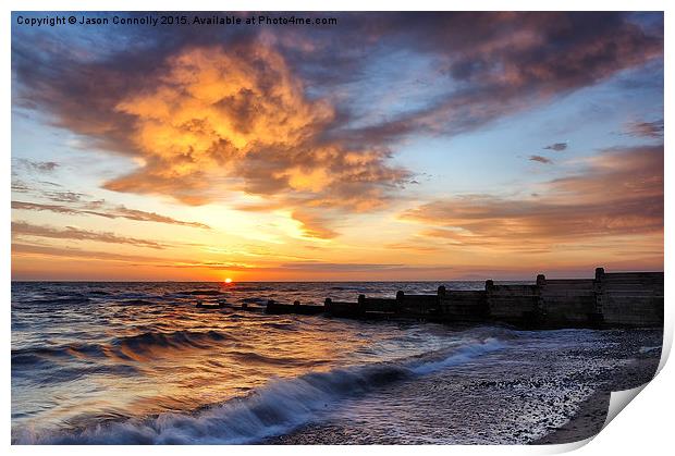  Cleveleys Sunset Print by Jason Connolly