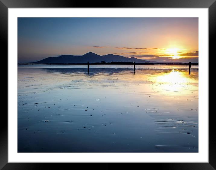  Mourne Mountains From Tyrella Beach, Ireland Framed Mounted Print by Chris Curry