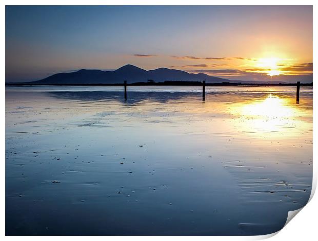  Mourne Mountains From Tyrella Beach, Ireland Print by Chris Curry