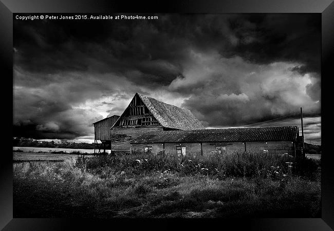  The Black Barn Framed Print by Peter Jones