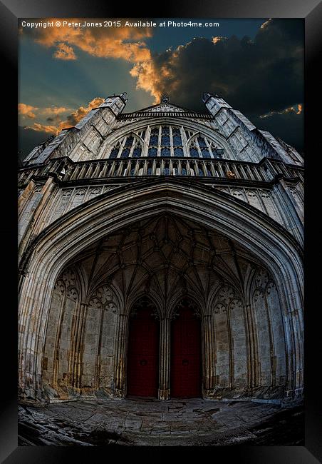  Winchester Cathedral. Framed Print by Peter Jones