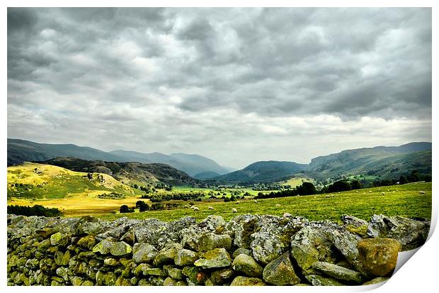  A Lake District Stroll On A Cloudy Day Print by pristine_ images