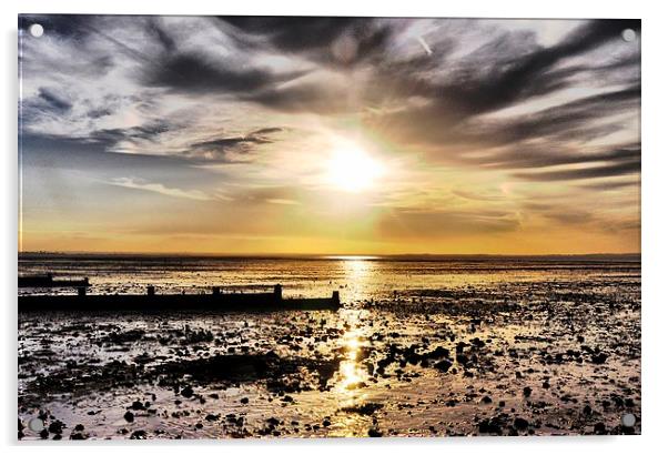 Whitstable Bay Sunset Acrylic by pristine_ images