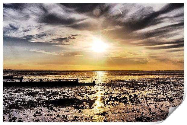  Whitstable Bay Sunset Print by pristine_ images