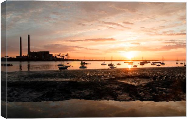  Gravesend Promenade sunrise over the river thames Canvas Print by pristine_ images