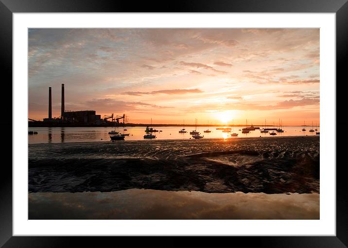  Gravesend Promenade sunrise over the river thames Framed Mounted Print by pristine_ images