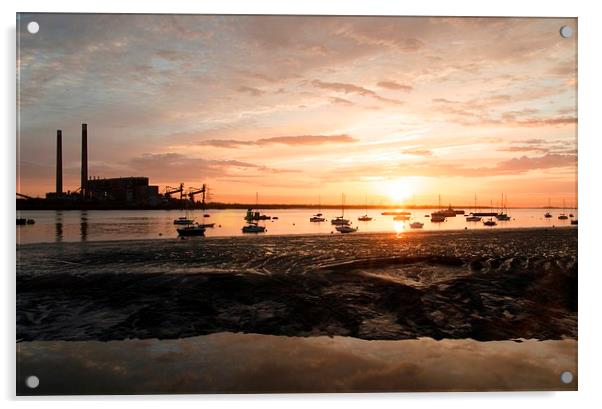  Gravesend Promenade sunrise over the river thames Acrylic by pristine_ images