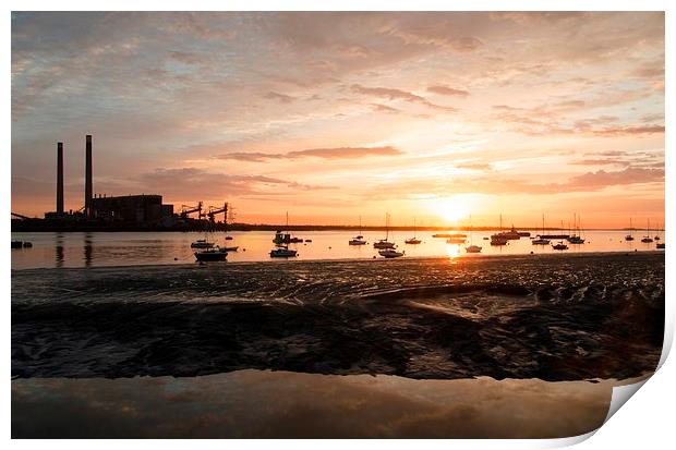  Gravesend Promenade sunrise over the river thames Print by pristine_ images