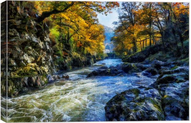 Autumn River Valley  Canvas Print by Ian Mitchell