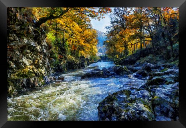 Autumn River Valley  Framed Print by Ian Mitchell