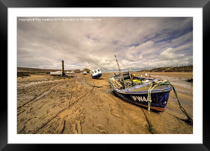  Boats on Bude beach  Framed Mounted Print by Rob Hawkins