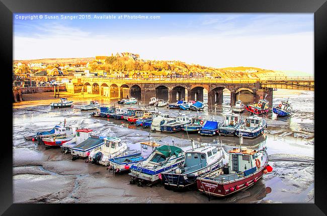  Boats at Folkestone Harbour late afternoon Framed Print by Susan Sanger