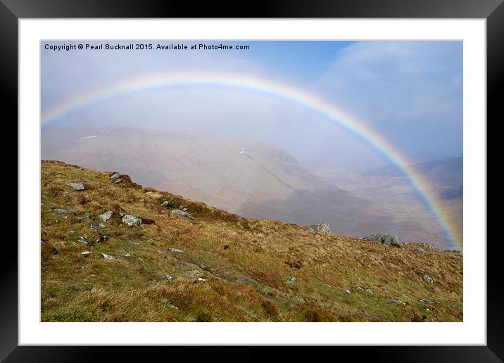 Rainbow over Snowdonia Framed Mounted Print by Pearl Bucknall