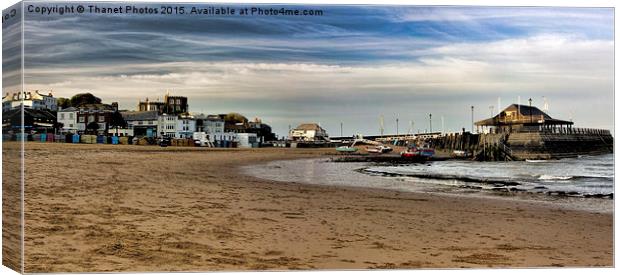  Beach and harbour Canvas Print by Thanet Photos