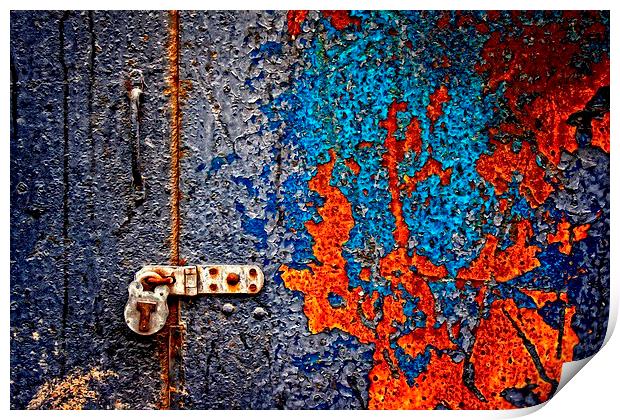 A rusty old metal door Print by ken biggs