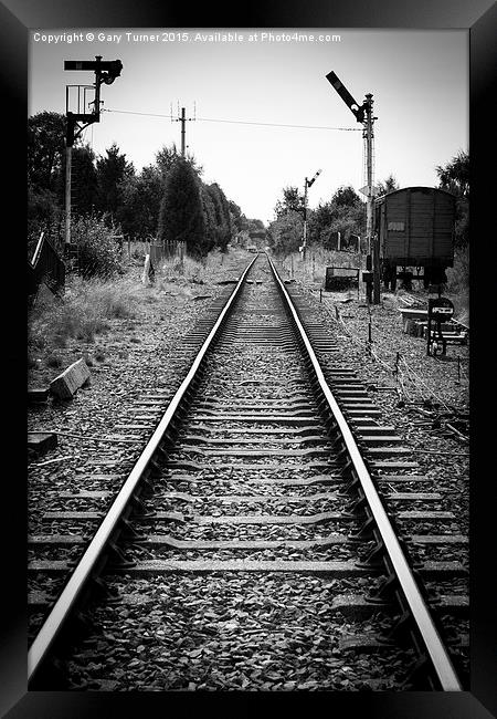 Rails at Bosworth Field Framed Print by Gary Turner