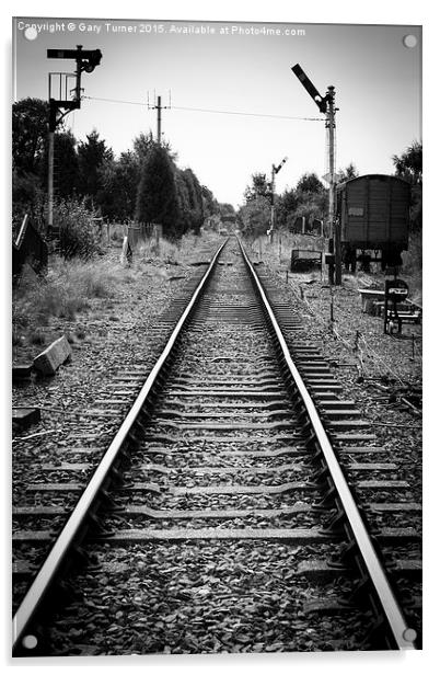 Rails at Bosworth Field Acrylic by Gary Turner